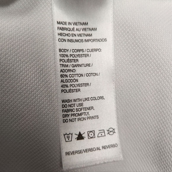 IZOD Golf White Sleeveless Top with Black and White Gingham Trim - Picture 8 of 12